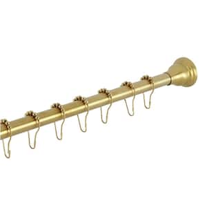 Edenscape 60 in. to 72 in. Stainless Steel Adjustable Shower Curtain Rod in Brushed Brass