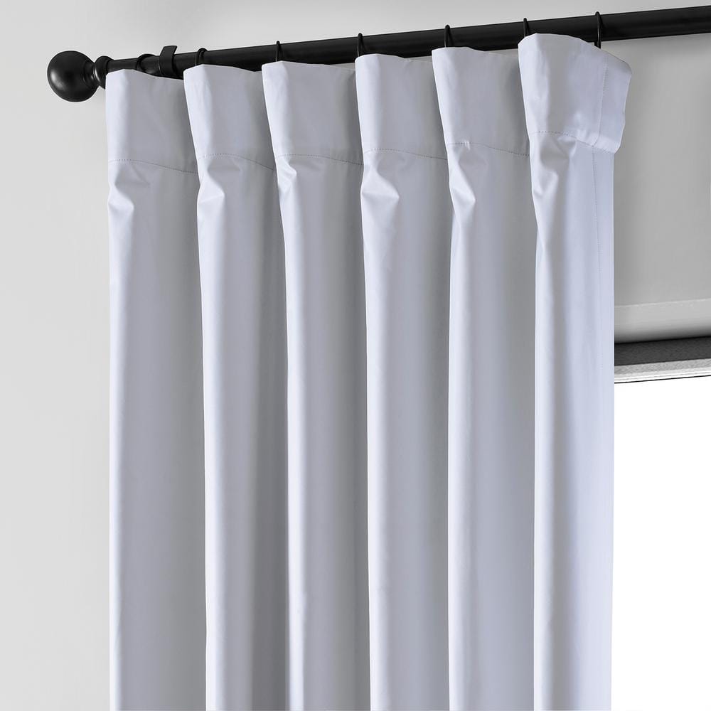 Off White Puddle Length Velvet Blackout Drape Panel
