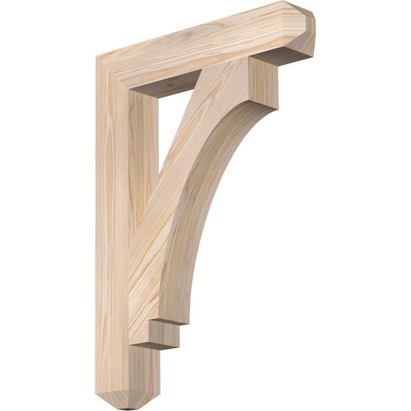 Ekena Millwork 3.5 in. x 28 in. x 20 in. Douglas Fir Imperial Craftsman Smooth Bracket