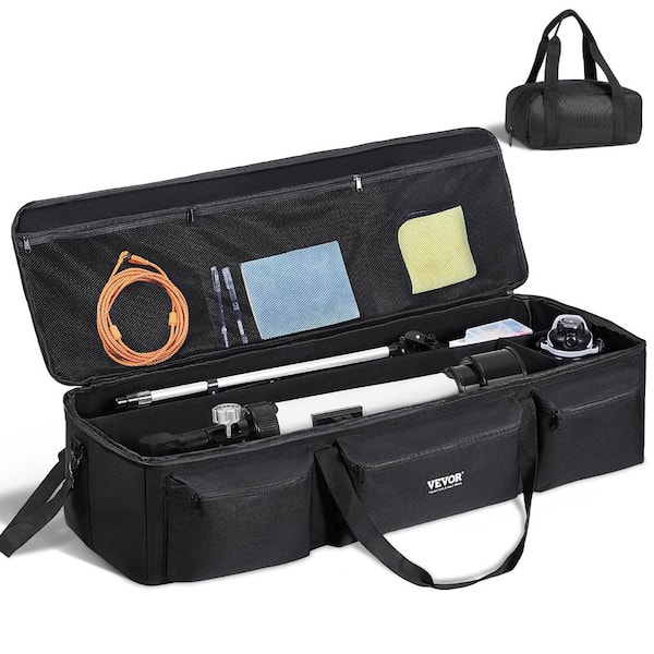 VEVOR 40.7in. Black Telescope Case Telescope Storage Bag with Fixed Buckles Briefcase Shock-Absorbent( L )
