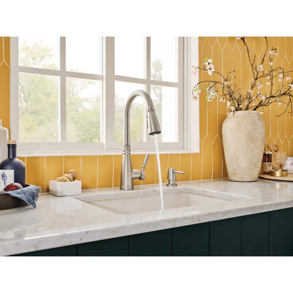 Boman Stainless Steel Pull-Down Kitchen Faucet with Soap Dispenser