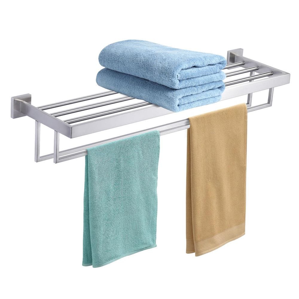 32 in. Square Single Towel Rack Holders Wall Mounted in Brushed Nickel price history on PriceWatchPro
