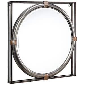 Small Round Grey Mirror (17.25 in. H x 17.25 in. W)