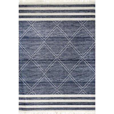 8 X 10 Striped Outdoor Rugs, Navy Blue And White Striped Area Rug