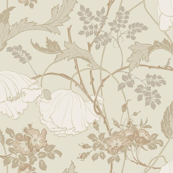 Magnolia Home by Joanna Gaines Gwendolyn Neutral And Coral Wallpaper