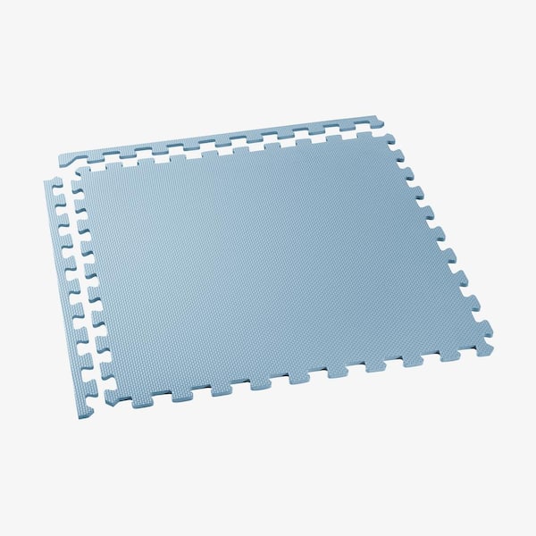 Sky Blue 24 in. W x 24 in. L x 3/8 in.Thick Multipurpose EVA Foam Exercise/Gym Tiles (4 Tiles/Pack) (16 sq. ft.)