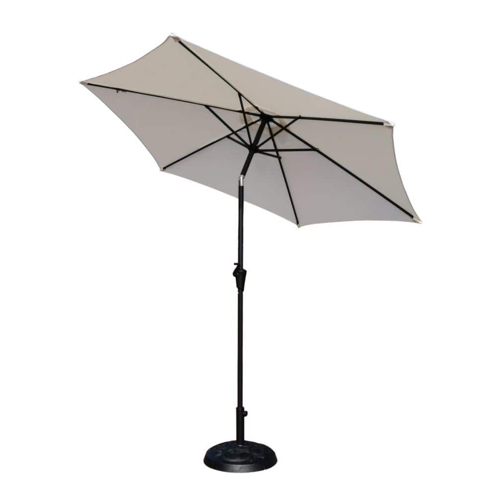 8.8 ft. Aluminum Market Tilt Patio Umbrella in Cream Neutral with 33 Pound 