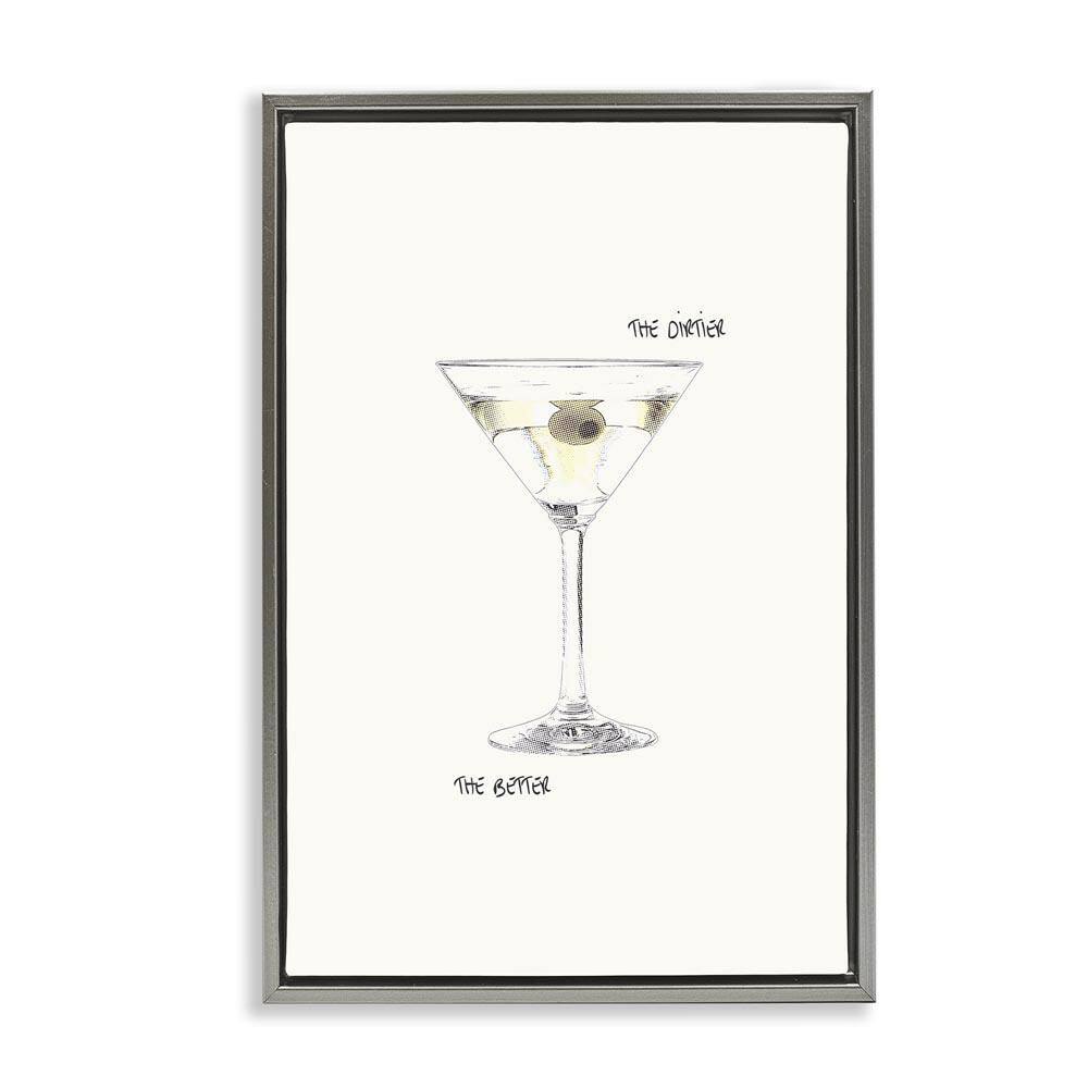 Dirtier The Better Martini by Graffi*tee Studios Gray Floater Frame Food Graphic Art Print 31 in. x 21 in. price history on PriceWatchPro