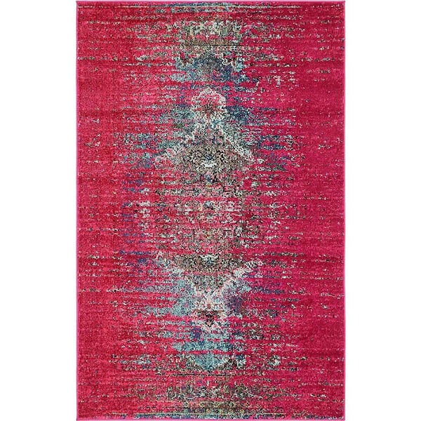 Unique Loom Vita Warhol Pink 4' 0 x 6' 0 Area Rug