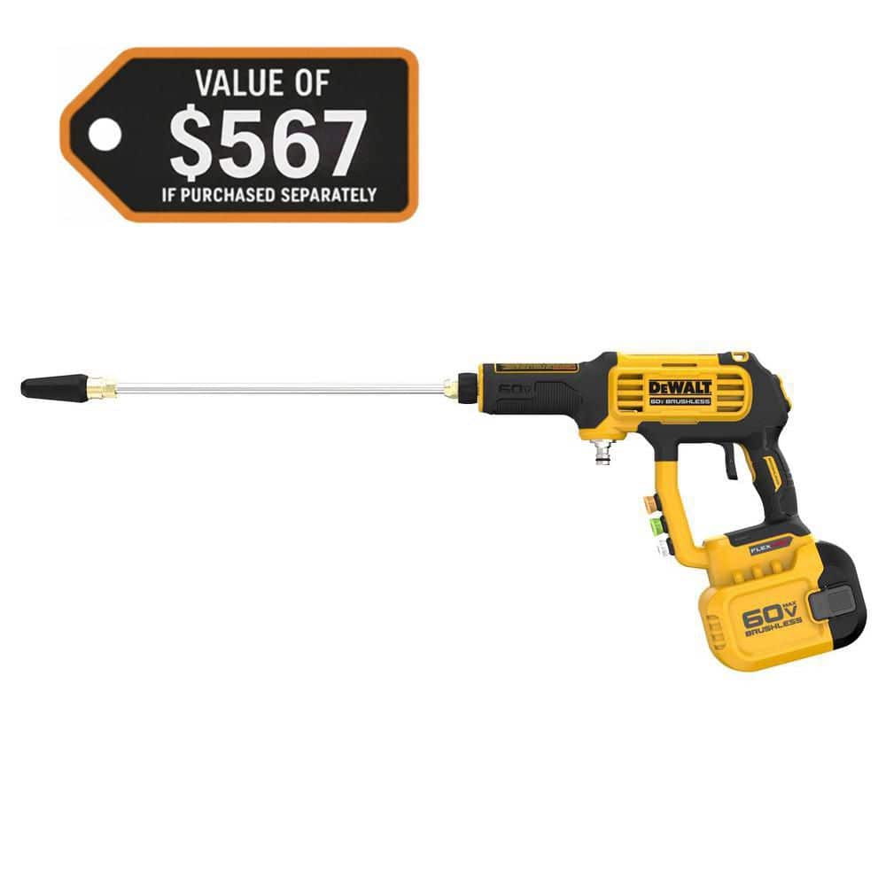 DEWALT FLEXVOLT 60V MAX 1000 PSI 1.0 GPM Cold Water Cordless Battery Power Cleaner Kit w/(1) FLEXVOLT 3 Ah Battery and Charger (DCPW1000X1)