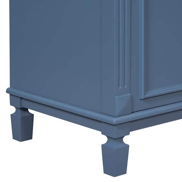 Magic Home 30 in. Freestanding Bathroom Vanity Modern Storage Cabinet with  Double-Sided Storage Shelf, Single Basin Sink, Blue CS-W50921982 - The Home  Depot