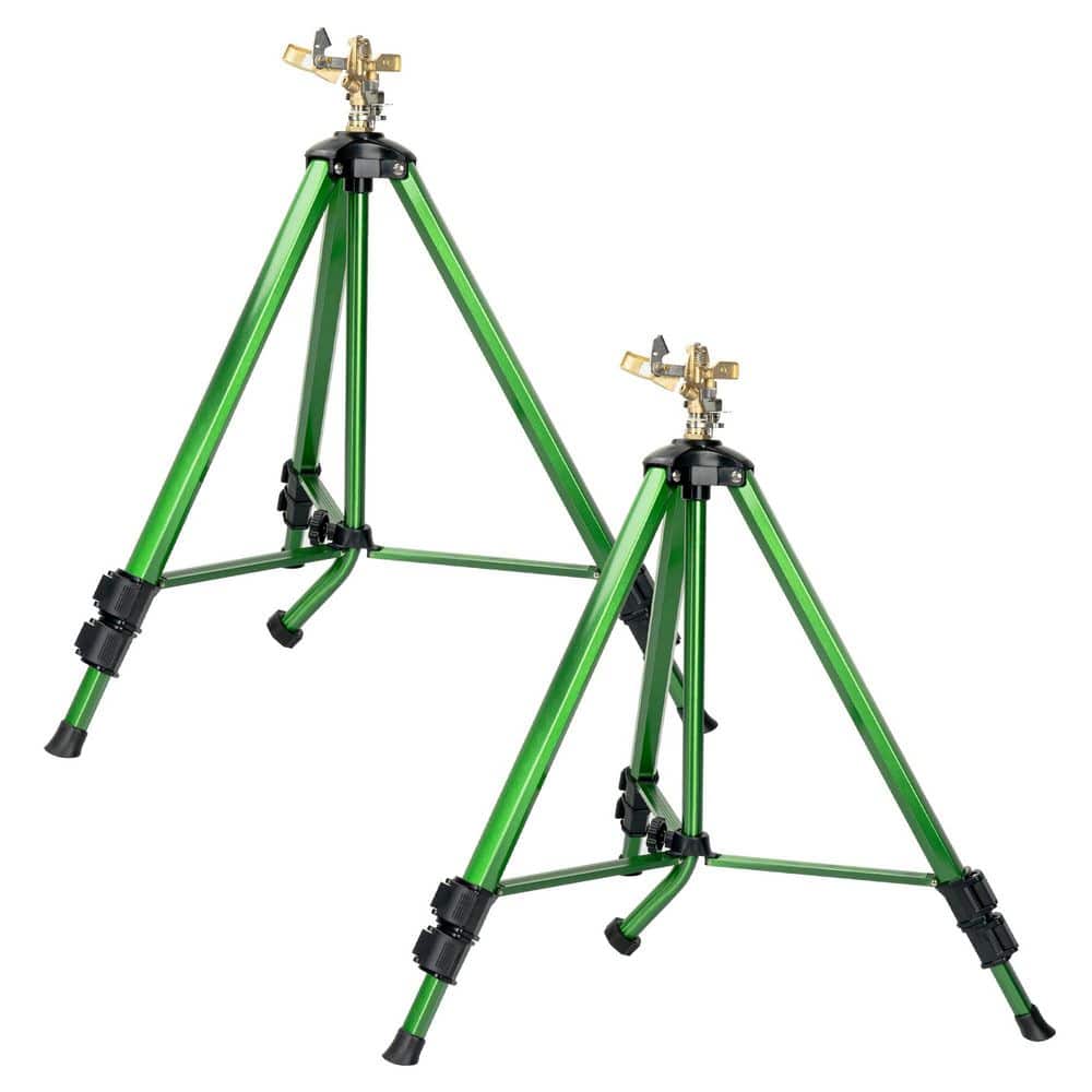 Impact Sprinkler 2 Pack Adjustable Zinc Head on Metal Tripod Base 360 Degree Lawn Garden Irrigation 3/4 Connector price history on PriceWatchPro