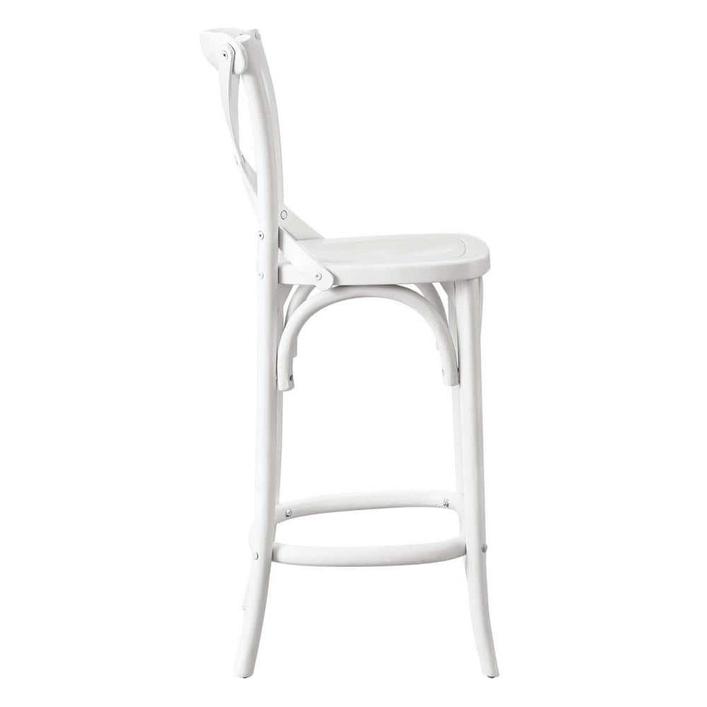 White Elm Wood X-Back Counter Stool