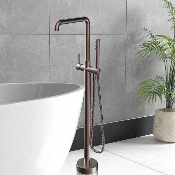 Single-Handle Freestanding Tub Faucet with Hand Shower in. Oil Rubbed Bronze