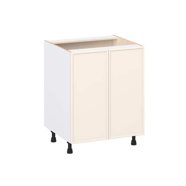 Fairview 27 in. W x 24 in. D x 34.5 in. H Assembled Slim Shaker Full Height Doors Base Kitchen Cabinet in Washed Linen