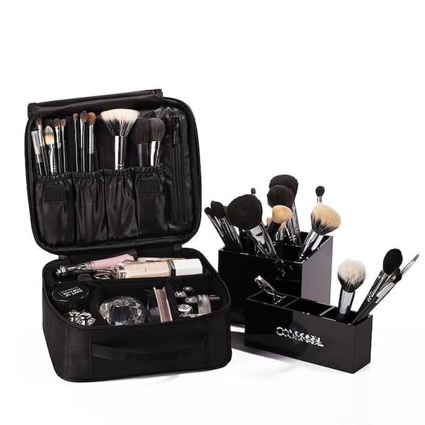 Travel Makeup Cosmetic Case Bags Large Toiletry Bag Organizer, Black
