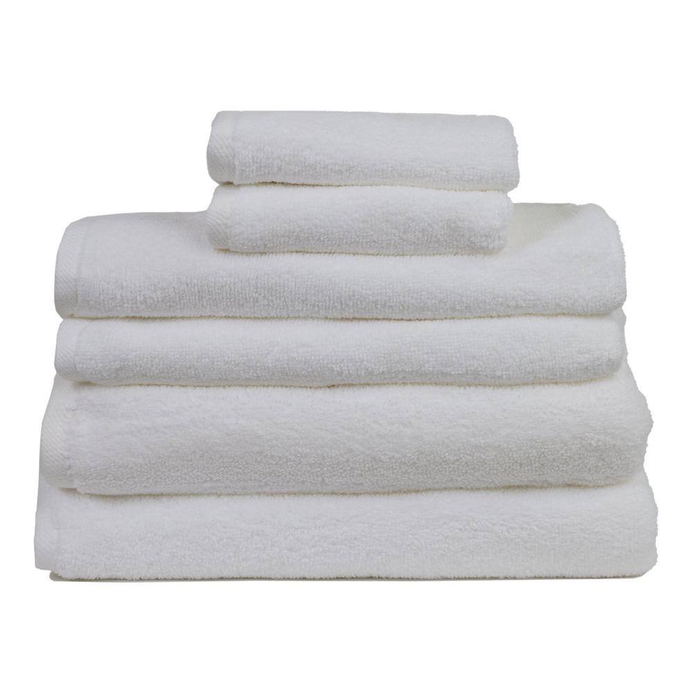 Lintex Serenity 6Piece White Solid Cotton Bath Towel Set 889141 The