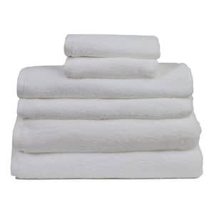 Serenity 6-Piece White Solid Cotton Bath Towel Set