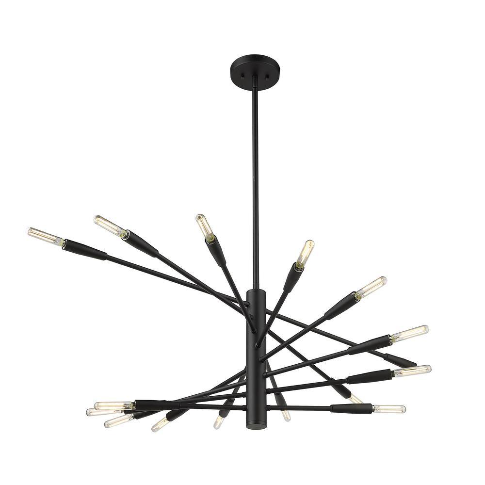 Ascension Matte Black 16-Light Adjustable Arm Chandelier