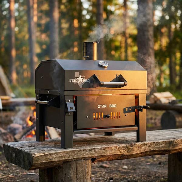 Sunstone StarBBQ Portable 24 in. Charcoal Grill Base with Smoker