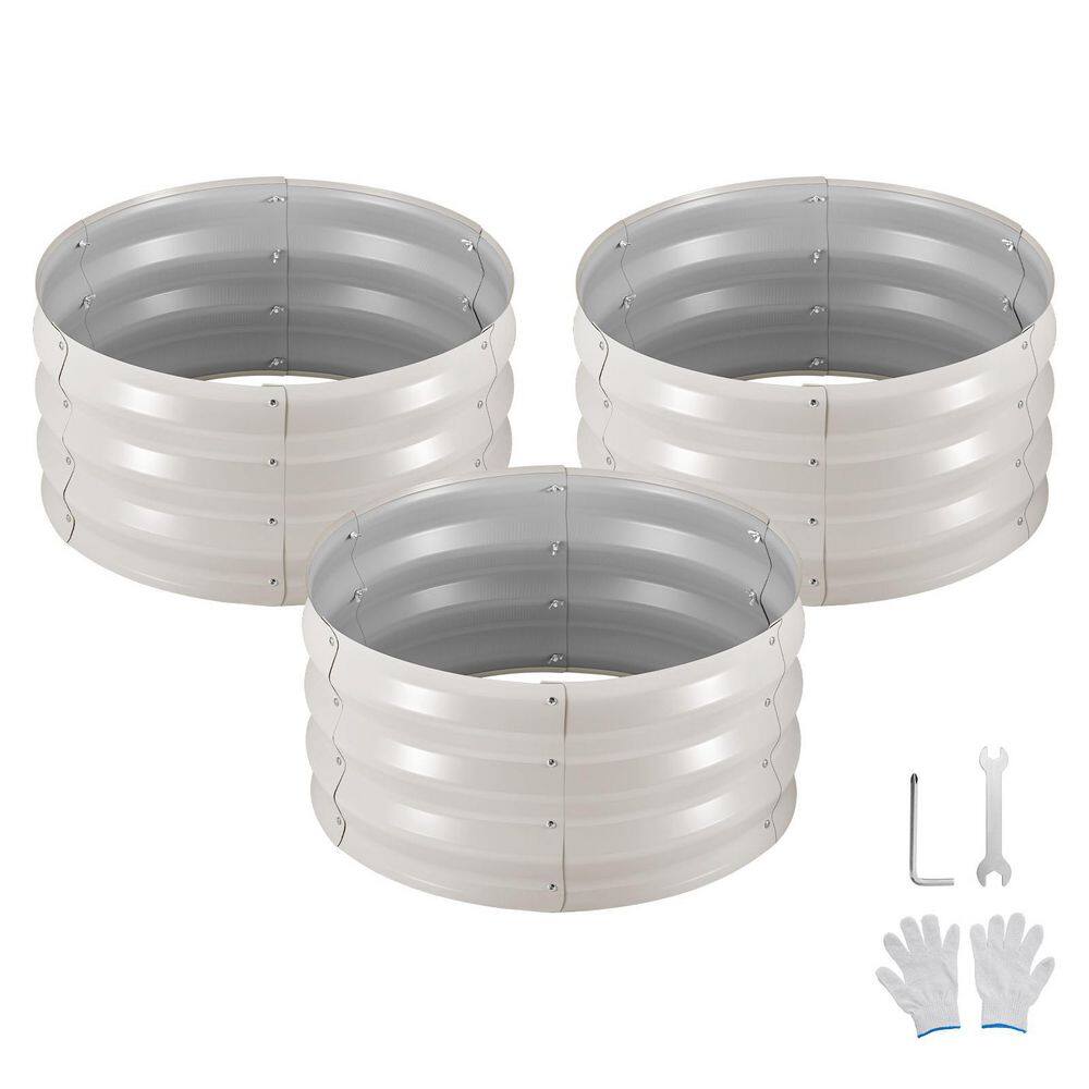3 Pcs Galvanized Raised Garden Beds, 2 x 2 x 1 ft. Round Metal Planter Boxes Kit Outdoor with Gloves, 2025 update price history on PriceWatchPro