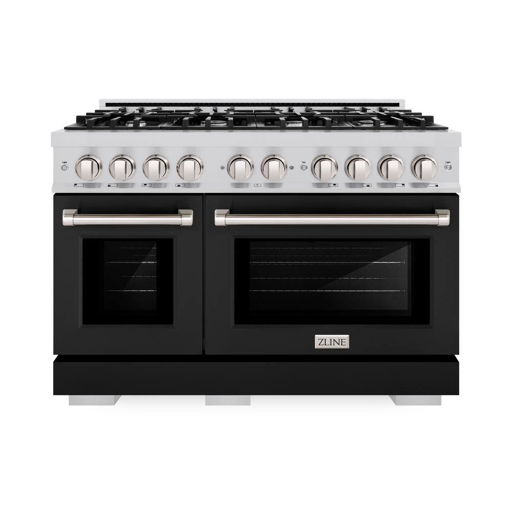 Select 48 in. 8-Burner Gas Range with Double Oven in Stainless Steel and Matte Black Door price history on PriceWatchPro