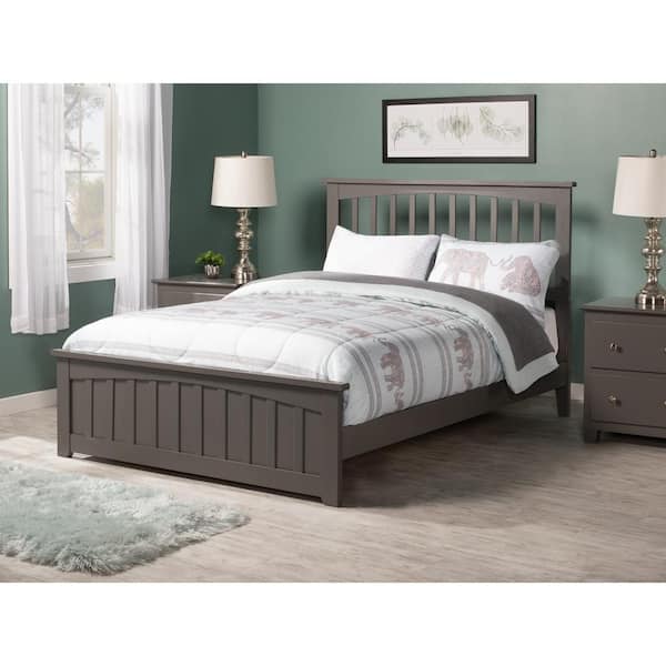 AFI Mission Full Traditional Bed with Matching Foot Board in Grey