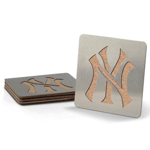 MLB New York Yankees 4 in. Metallics Coasters (Set of 4)