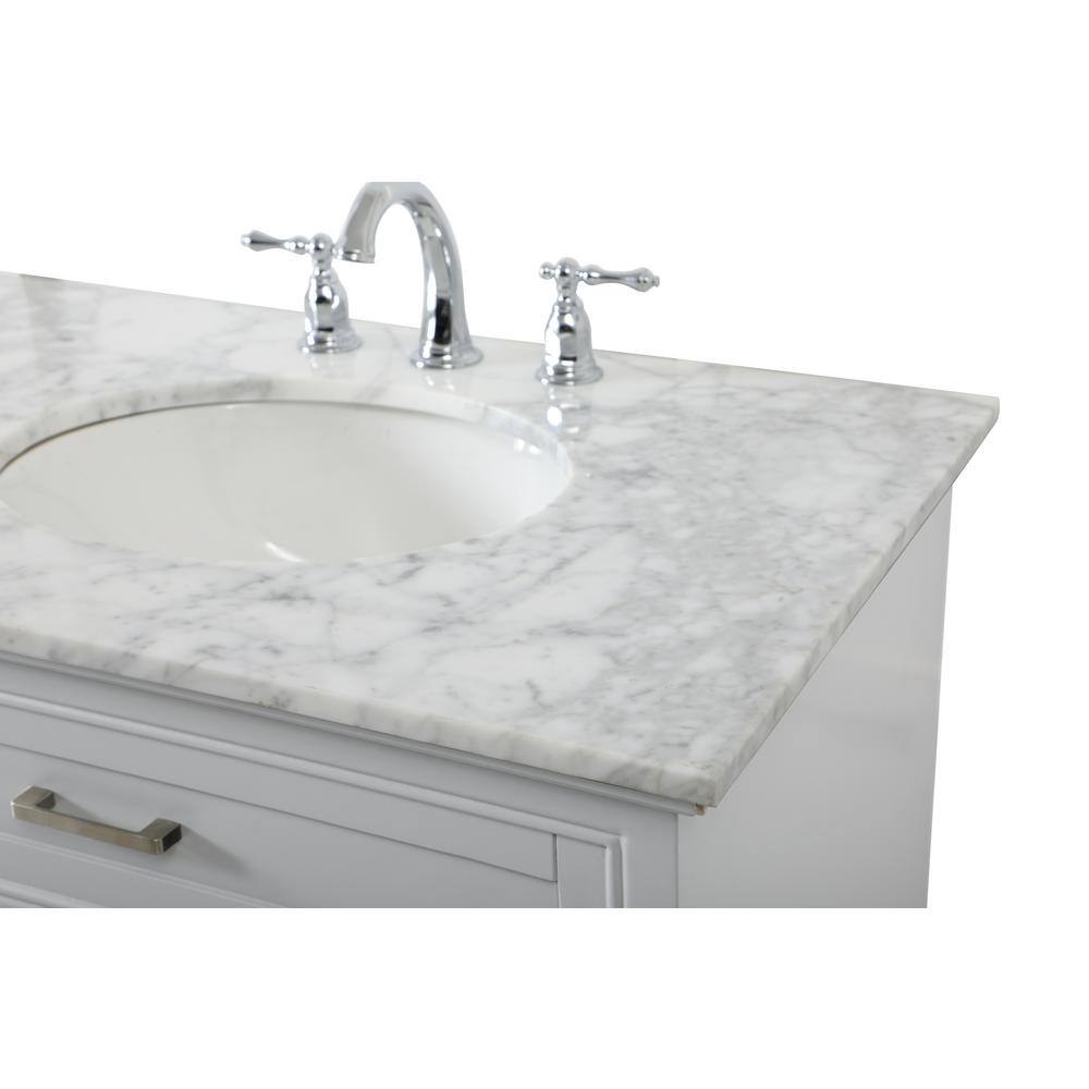 Gray Double Freestanding Solid Wood Bathroom Vanity with Marble Top