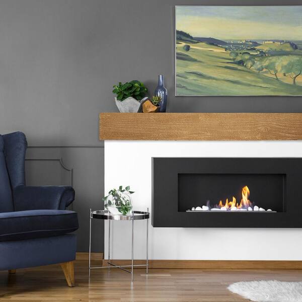 Ekena Millwork 4 in. x 6 in. x 5 ft. Rough Sawn Faux Wood Beam Fireplace  Mantel Pecan MANURS04X06X60PE - The Home Depot