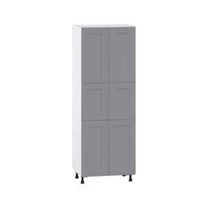 Bristol Painted Slate Gray Shaker Assembled Pantry Kitchen Cab with 5 Shelves (30 in. W x 84.5 in. H x 24 in. D)