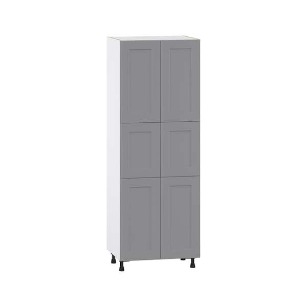 Roseland 30 in. W x 24 in. D x 84.5 in. H Assembled Shaker Pantry Kitchen Cabinet in Slate Gray with 5-Shelves