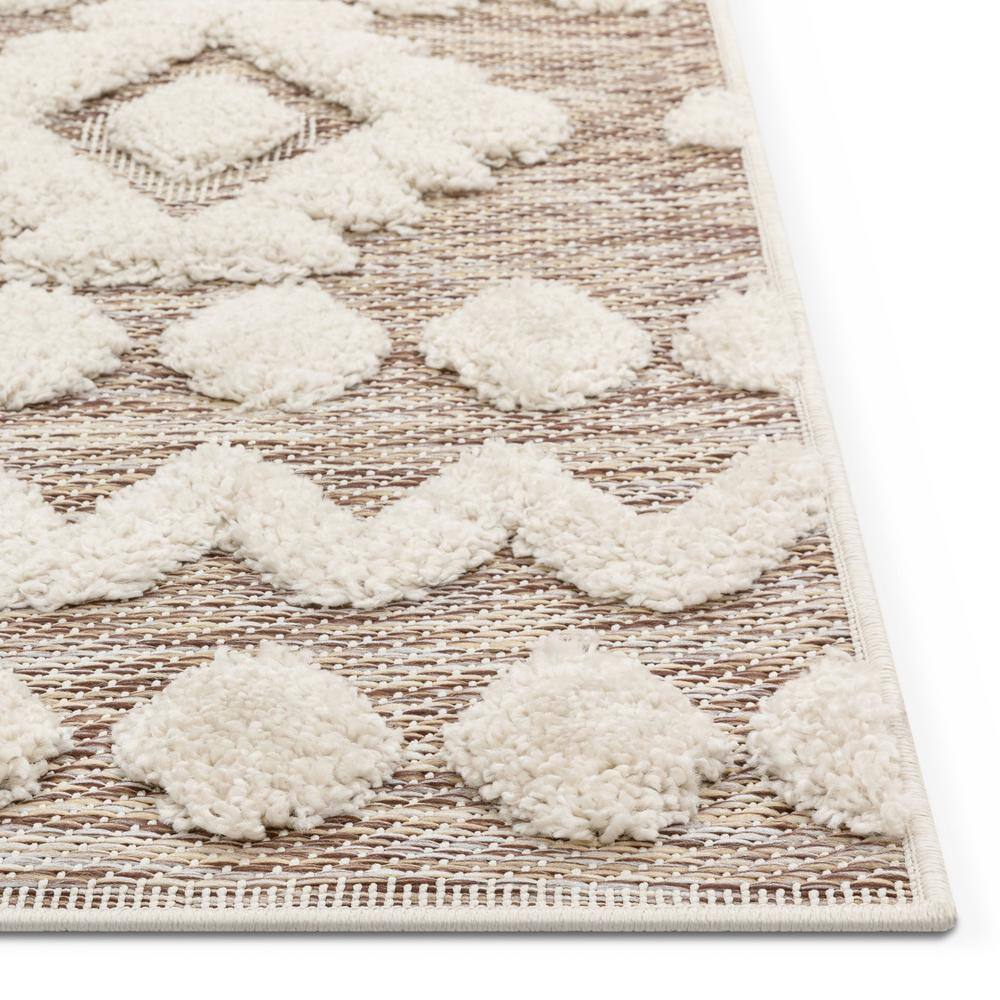 Bellagio Beige Tribal High-Low Flat-Weave Rug 5' x 7'