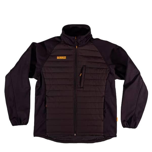 DEWALT Hybrid Mens Size Large Black Nylon/Polyester Water Resistant Insulated Jacket