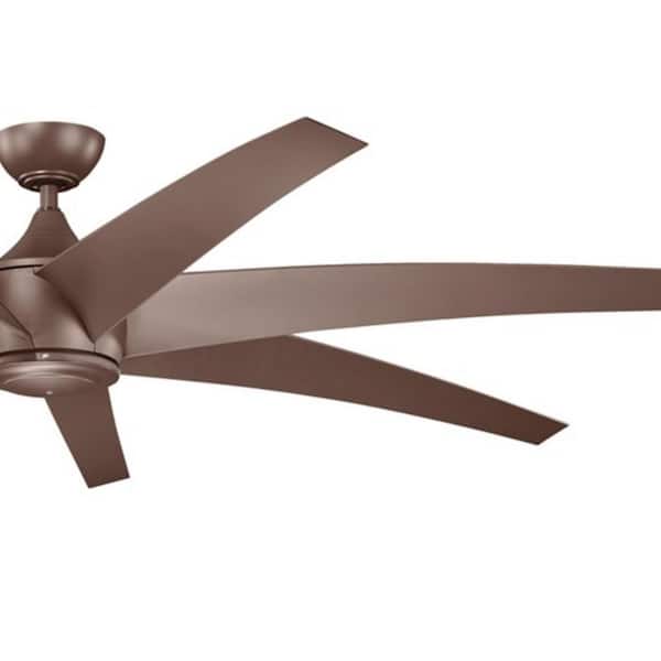 Lehr 80 in. Outdoor Coffee Mocha Downrod Mount Ceiling Fan with Remote Included for Patios or Porches