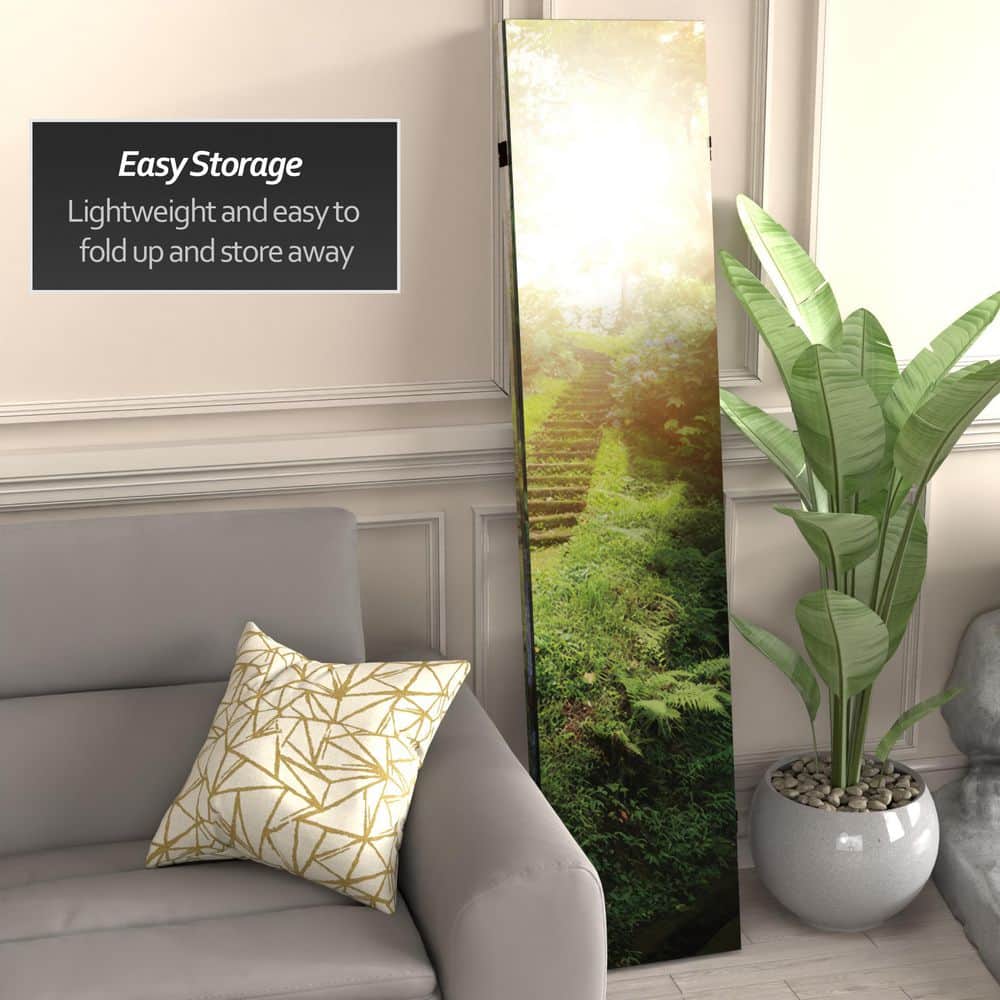 6 Ft. Tall Double Sided Stairway To Heaven Canvas Room Divider