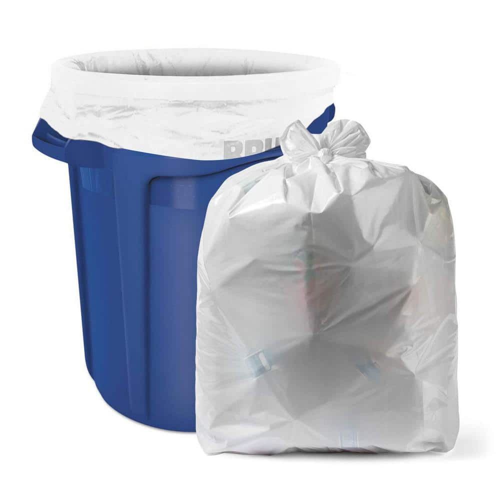 PlasticMill 8 Gallon Garbage Bags, Drawstring: White, 7 mil, 22x22, 200 Bags.