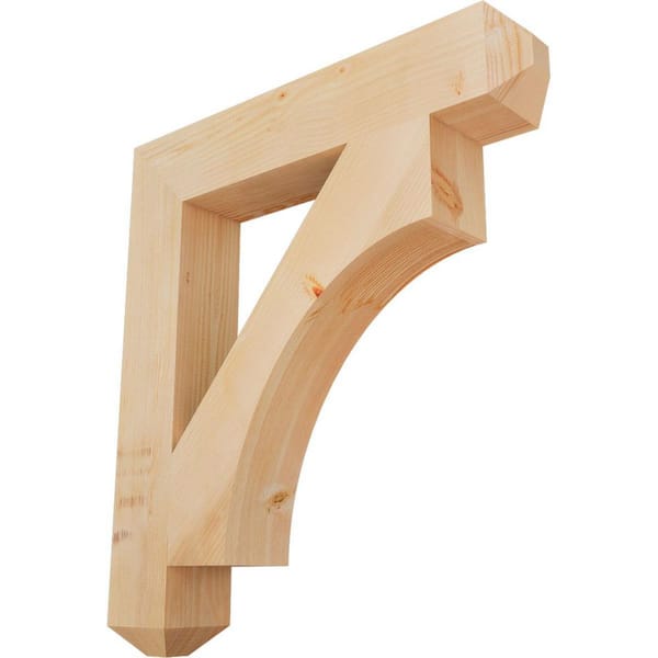 Ekena Millwork 5.5 in. x 38 in. x 34 in. Douglas Fir Westlake Craftsman Smooth Bracket