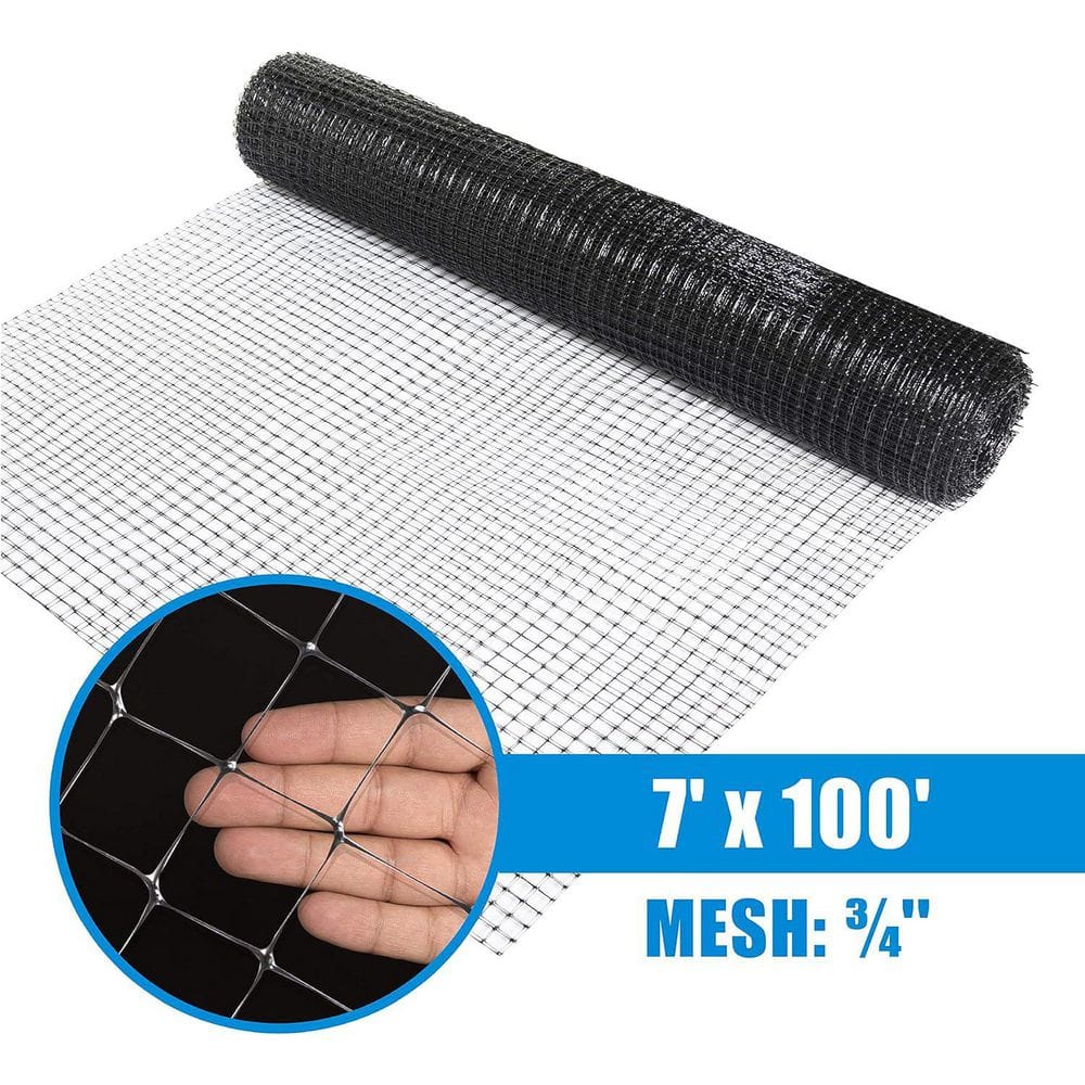 Black Plastic Garden and Plant Protective Netting 7' x 100'
