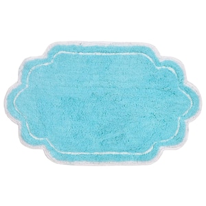 Allure Collection 100% Cotton Tufted Bath Rug, 24 in. x40 in. Bath Rug, Turquoise