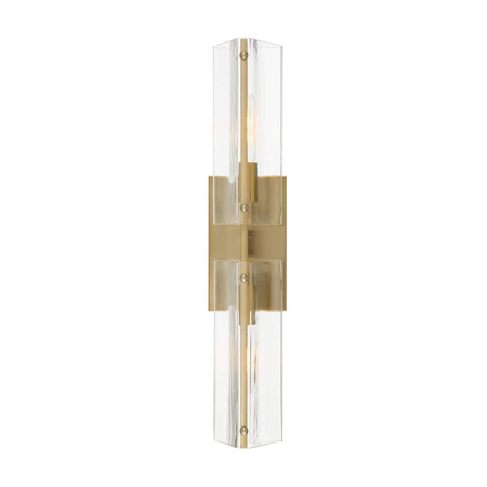 Designers Fountain Latitude 4.5 in. 2Light Brushed Gold Modern Wall