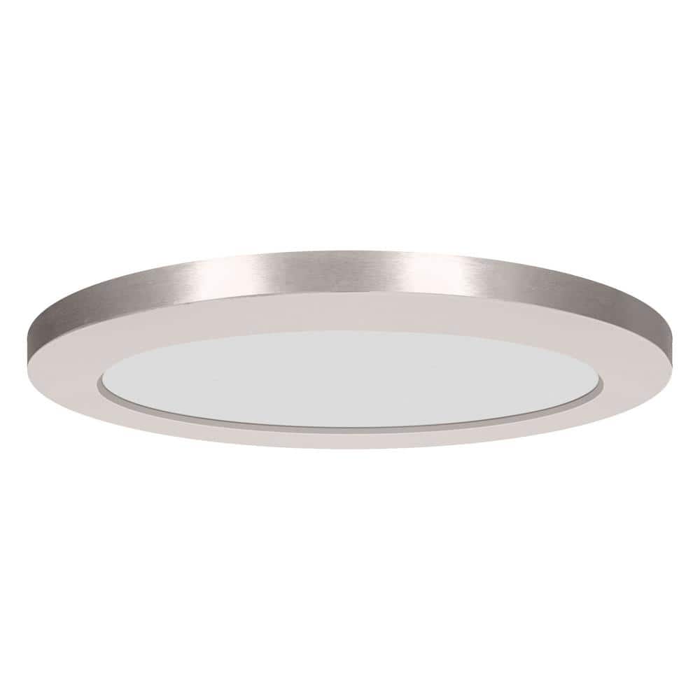ModPLUS Slim LED Chrome Flush Mount Ceiling Light, 12"