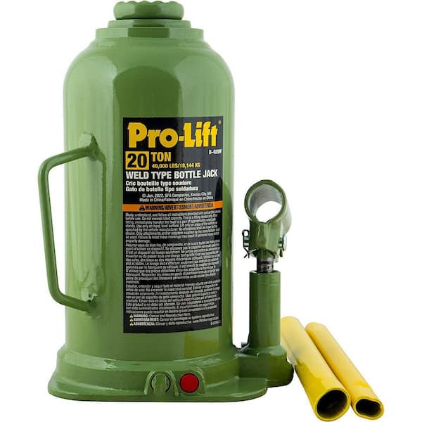 Pro-Lift 20-Ton Capacity Hydraulic Welded Bottle Jack with Side Pump