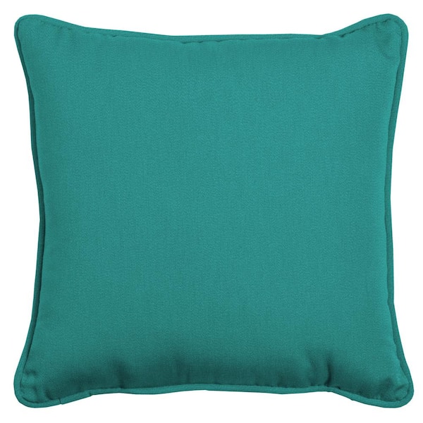 ARDEN SELECTIONS Oasis 20 in. Surf Teal Square Indoor/Outdoor Throw Pillow