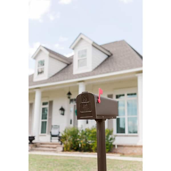 Harrison Bronze, Medium, Plastic, All-in-One, Mailbox and Post Combo