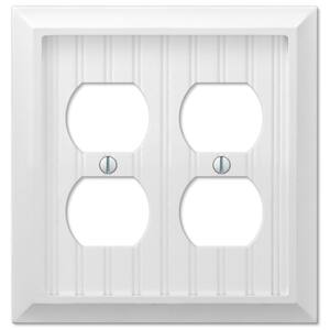 Cottage 2-Gang White Duplex Outlet BMC Wood Wall Plate