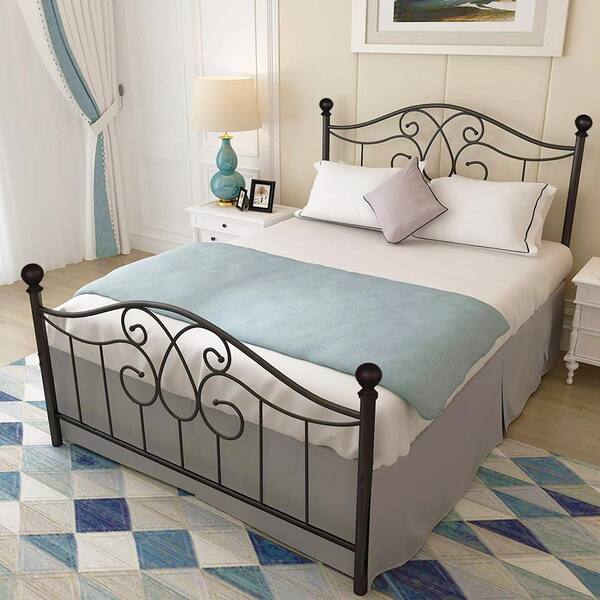 metal slat queen bed frame