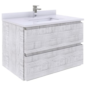 Formosa 30 in. W x 20 in. D x 20 in. H White Single Sink Bath Vanity in Rustic White with White Vanity Top