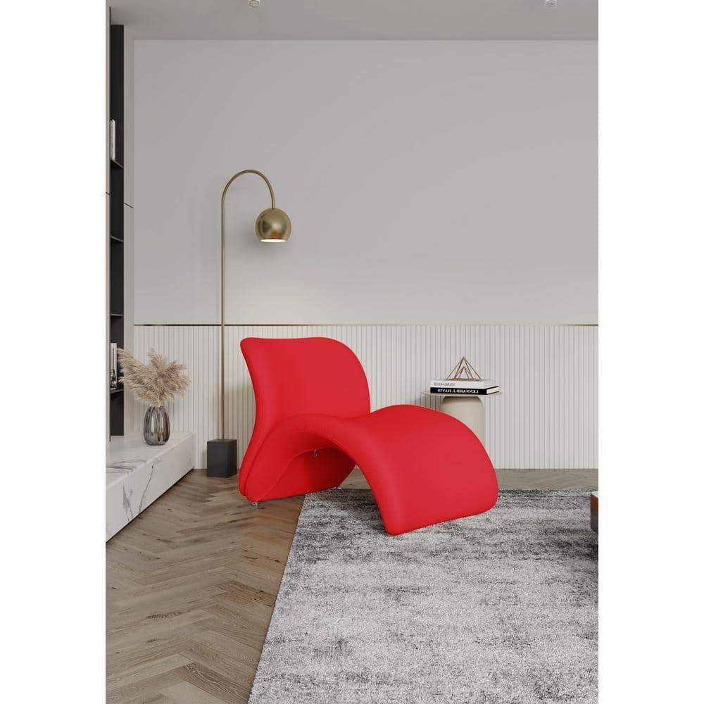 Rosebud Red Geometric Metal Chaise Lounge