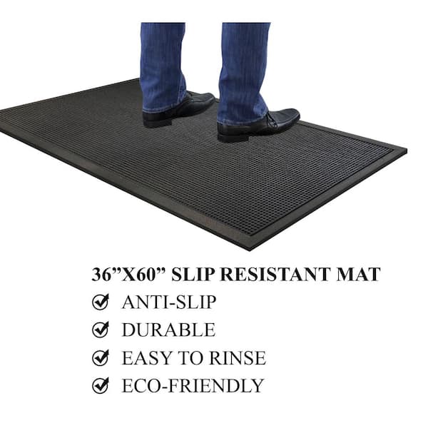 A1HC Heavy Duty Flexible 16 in. x 31 in. 100% Rubber Boot Mat